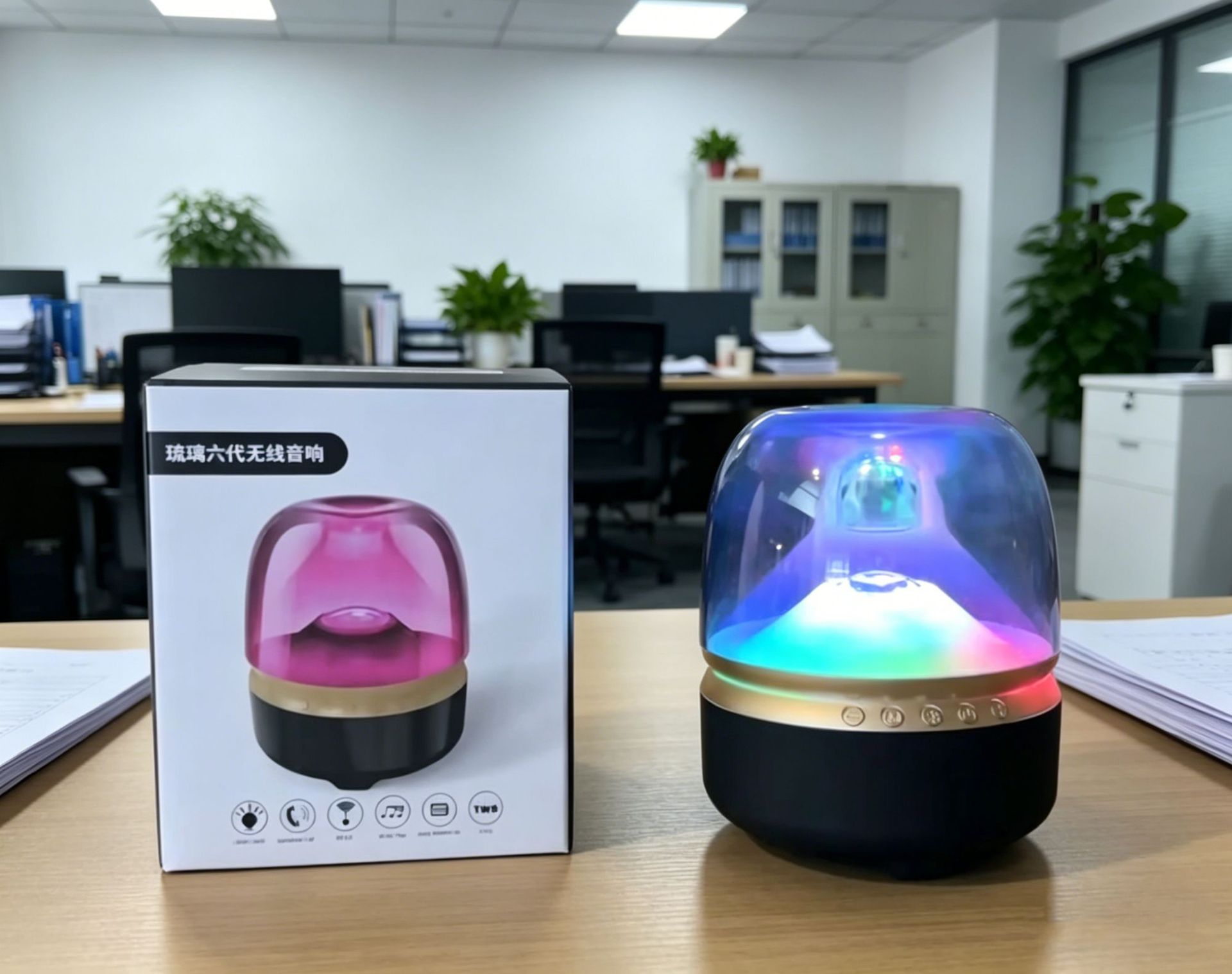 Huaqiangbei New Upgrade Large Size琉璃 5th Generation Bluetooth Speaker Colorful Atmosphere Light Computer Audio Bass