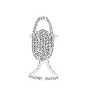 New Set Zircon Nail Ring Women Wearable Removable Manicure Finger Ring