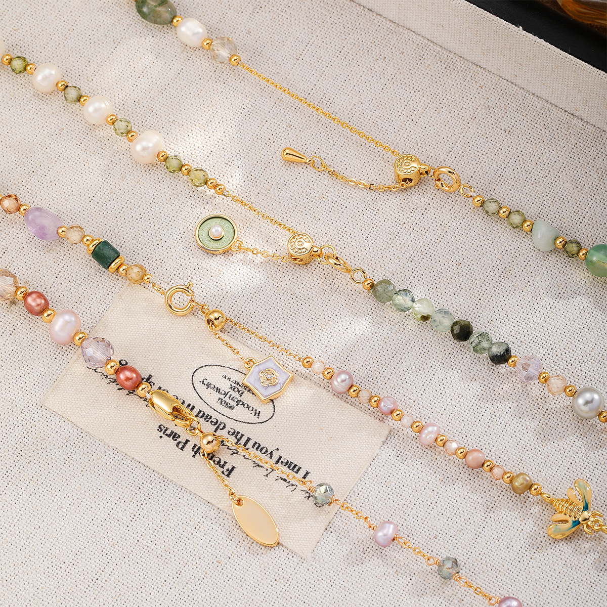 NALA Drip Oil Flower Pearl Bracelet Women Bracelet Women Fresh Sweet Bracelet