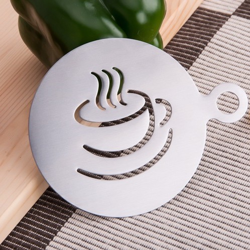6-piece Stainless Steel Coffee Flower Stencil Mold Portable Coffee Milk Hand Spray Stencil Template