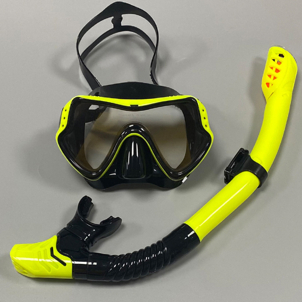 JUNHAIINS new diving mask snorkel set for men and women adult large frame silicone mask diving swim