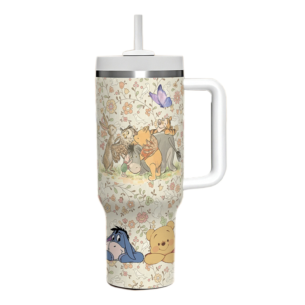 New printed bear 40oz second generation handle car cup thermal Winnie large capacity ice霸 cup 3D printing