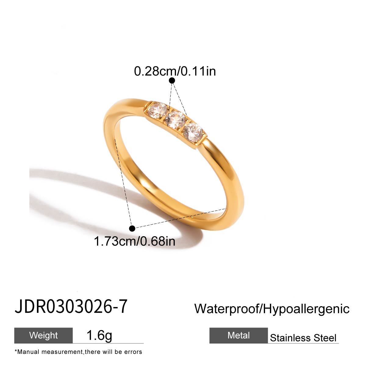 Jieding zircon hand jewelry small square sugar ring titanium steel jewelry women stainless steel accessories