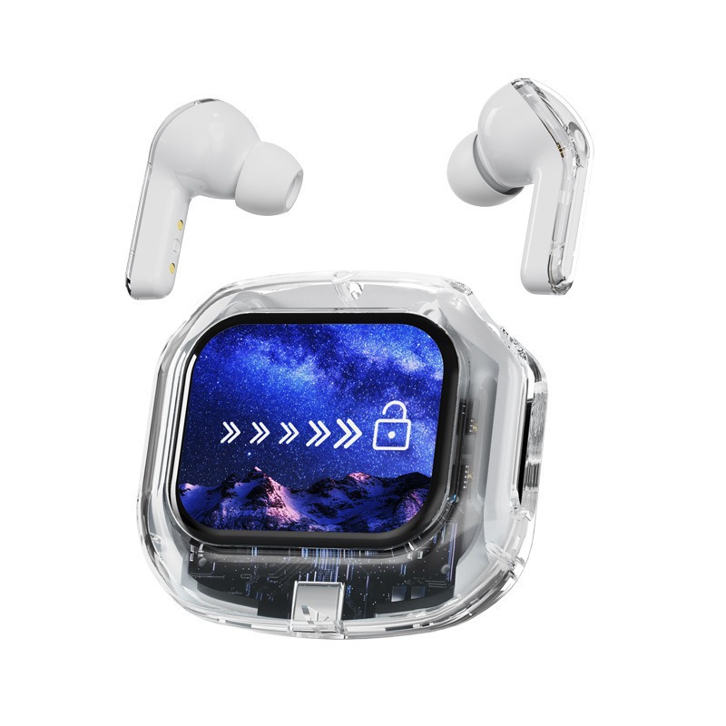 AIR MAX Bluetooth Earphones LCD Touch Color Screen In-ear Transparent Noise Reduction Ultra-long Battery Life Sports Earphones