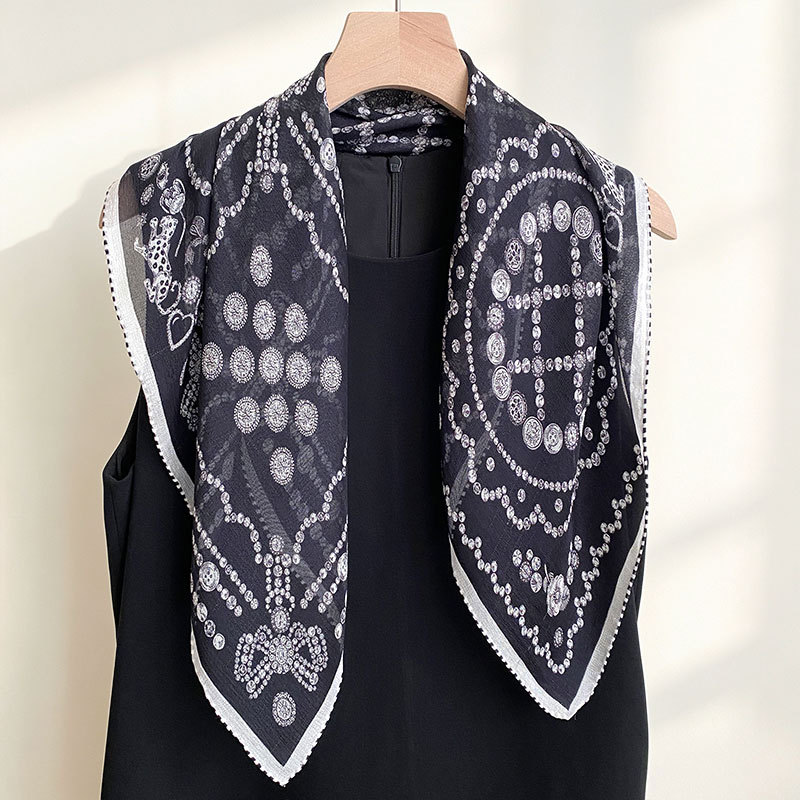 「Classic Paisley」Xili silk real silk scarf for women, summer garden series mulberry silk scarf, decorative neck scarf