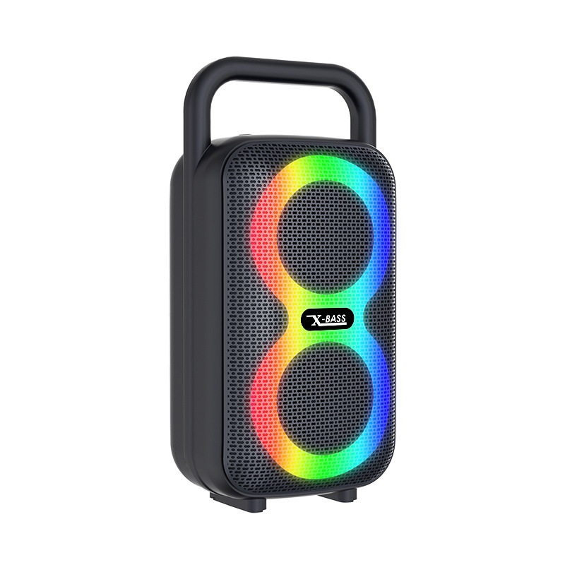 New portable square dance dual 3-inch RGB loud volume high sound quality card Bluetooth speaker