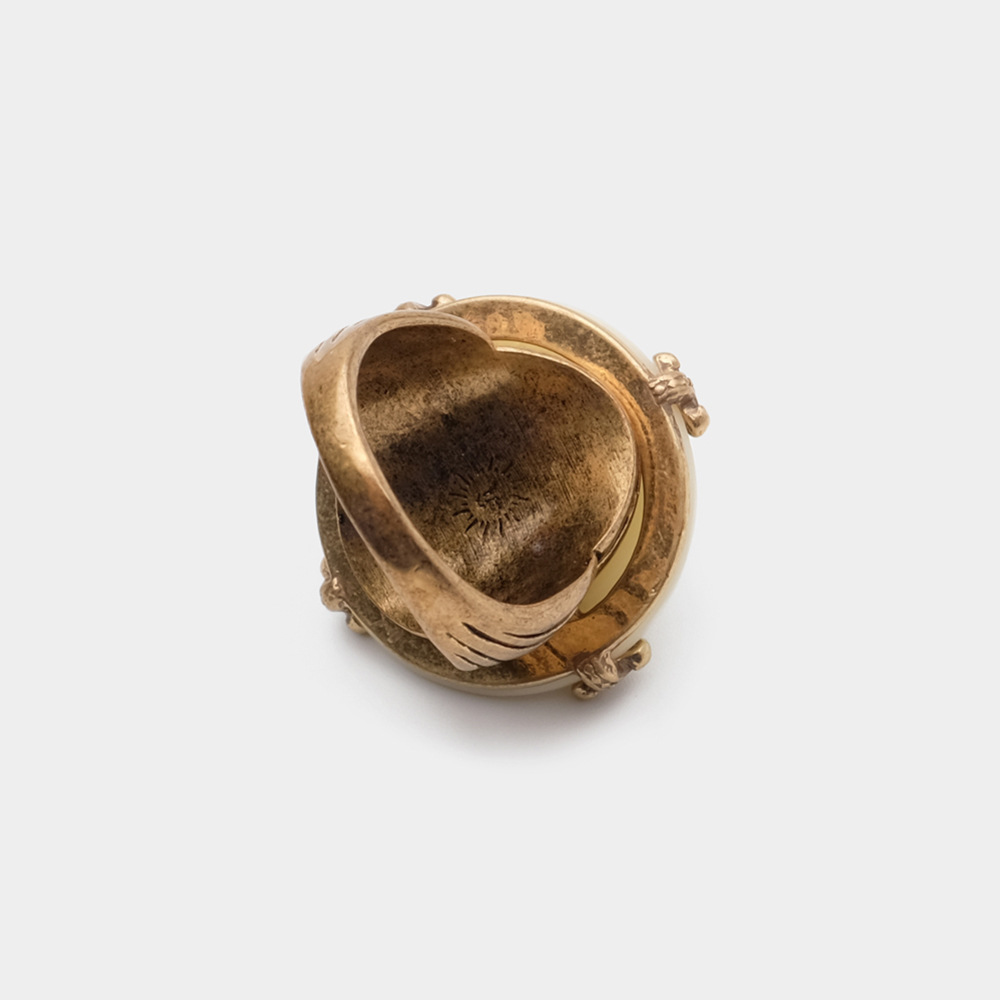 European Series Natural Agate Ring for Men and Women Vintage Export Ring