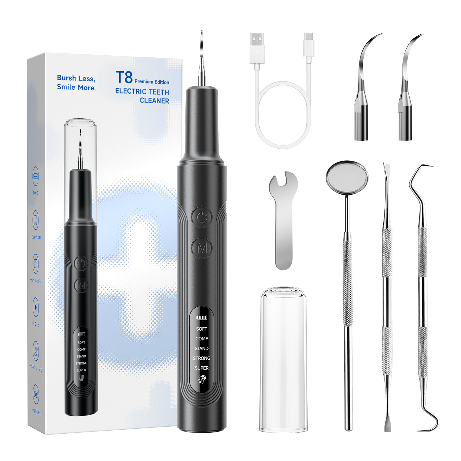 Yue'er Wanwan ultrasonic tooth cleaner, removes tartar, water flosser, cleaning whitening device, electric tooth cleaner