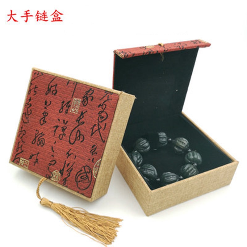 Jewelry Jade Jewelry Box Linen Tassel Hand Piece Pendant Box Jade Bracelet Box