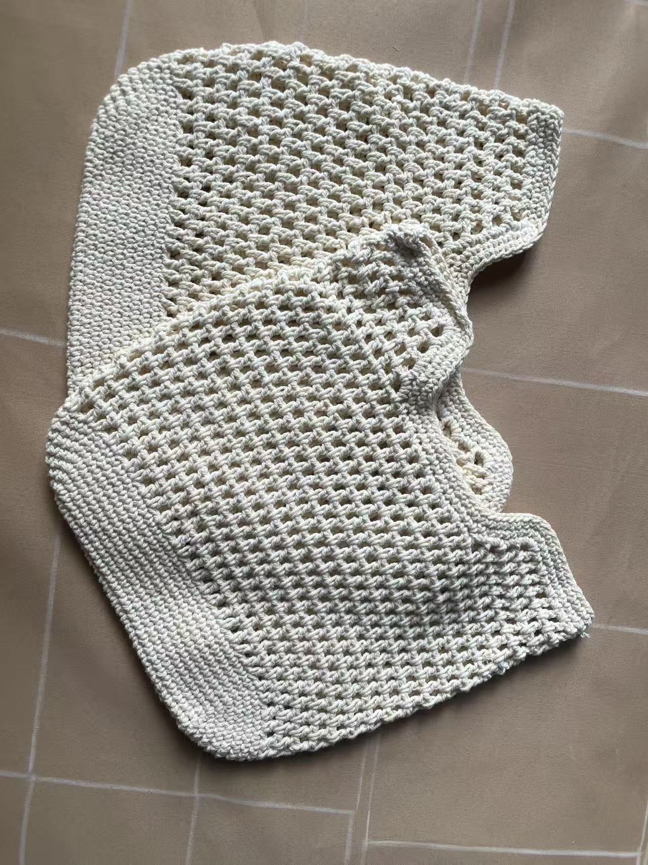 New large capacity single-shoulder cotton woven bag new hollow mesh tote bag seaside vacation beach bag women's bag