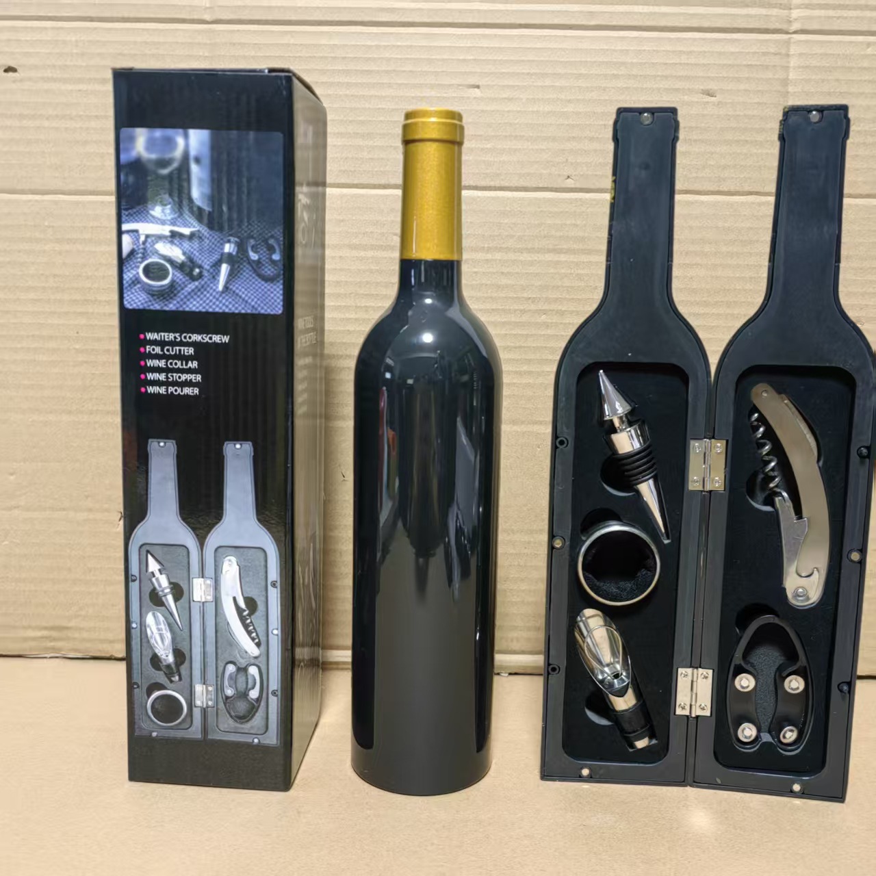 Red Wine Tool Set Gold Head Matte Bright Large Wine Bottle Five-Piece Set Red Wine Tool Box Opener Wine High