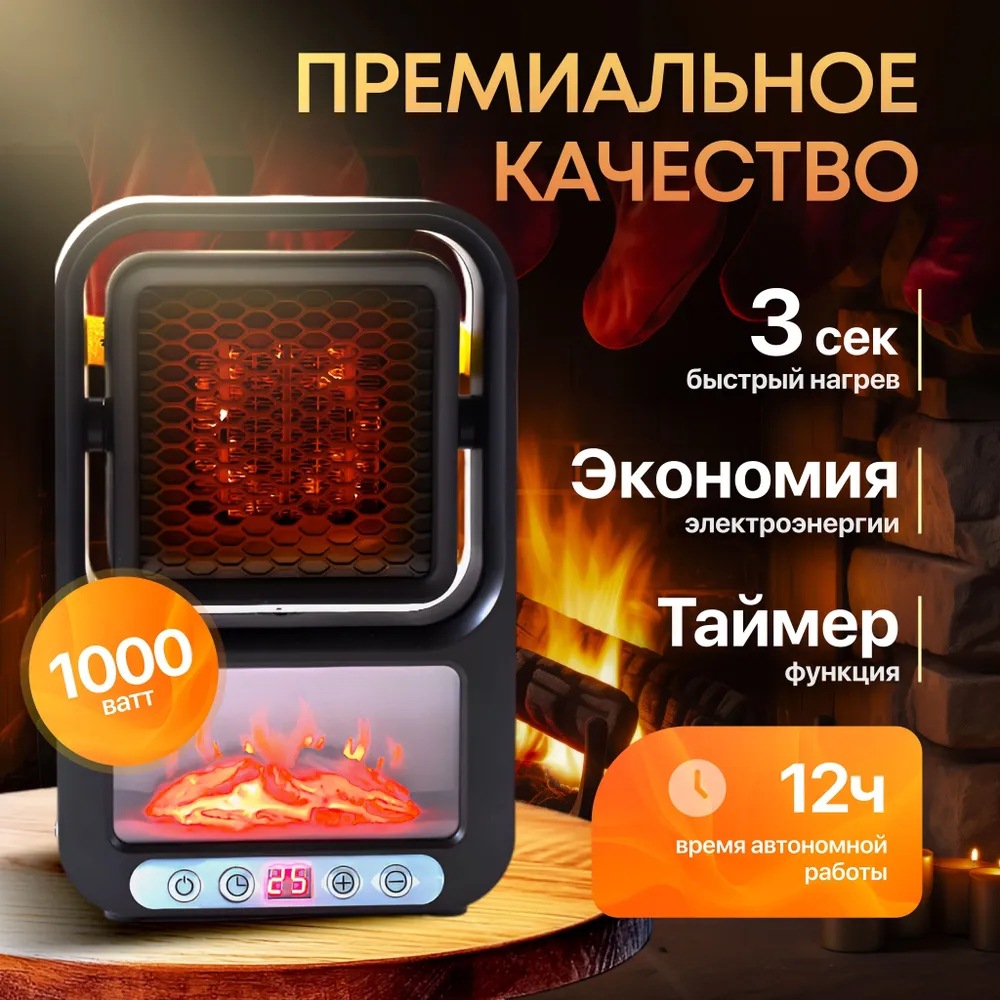 Russia Flame Heater Handheld Desktop Quick Heat Heater Mini Small Household Electric Heat Fan Quick Heat Fan