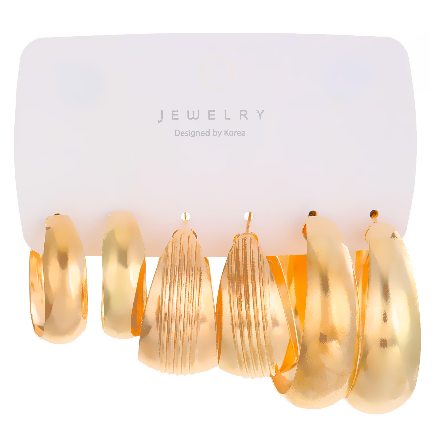 Geometric Earring Set Women Pearl Earring Hoop Earrings Card Set Alloy Earrings Set