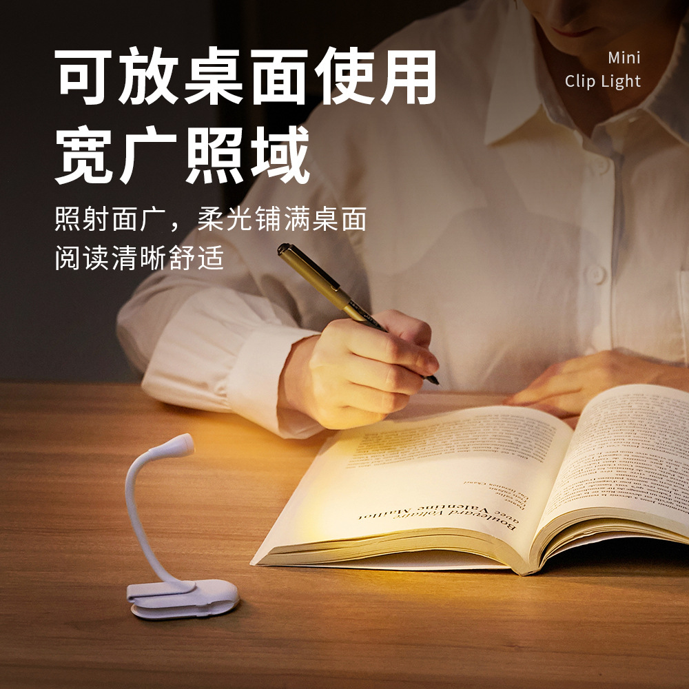 New Mini Small Desk Lamp USB Charging Portable Clip and Stand Dual Use Reading LED Night Light Gift