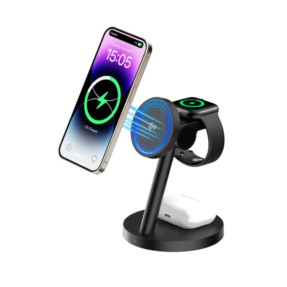 New qi2.2 magnetic wireless charger for Apple Samsung watch Apple phone earphone