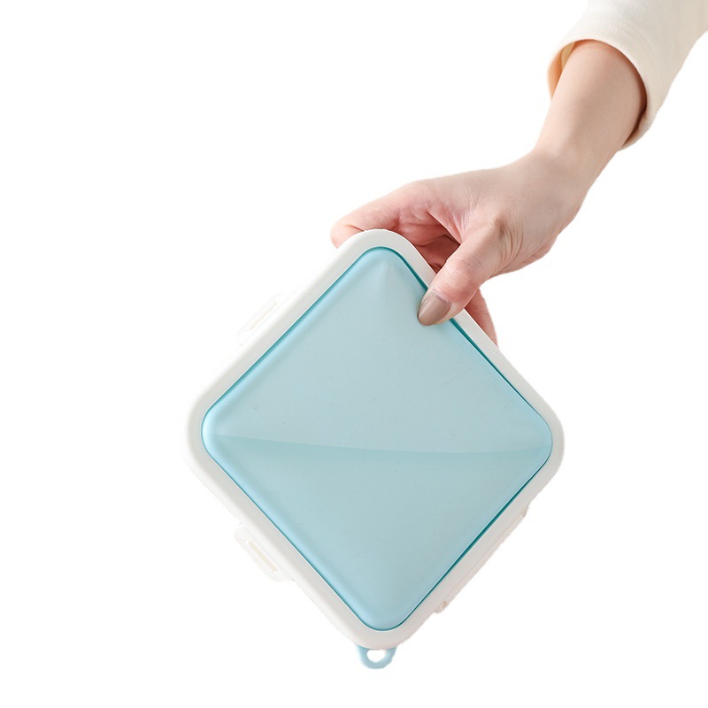 Sandwich bread fresh-keeping storage box for office workers and students silicone portable takeout lunch box heatable and sealable