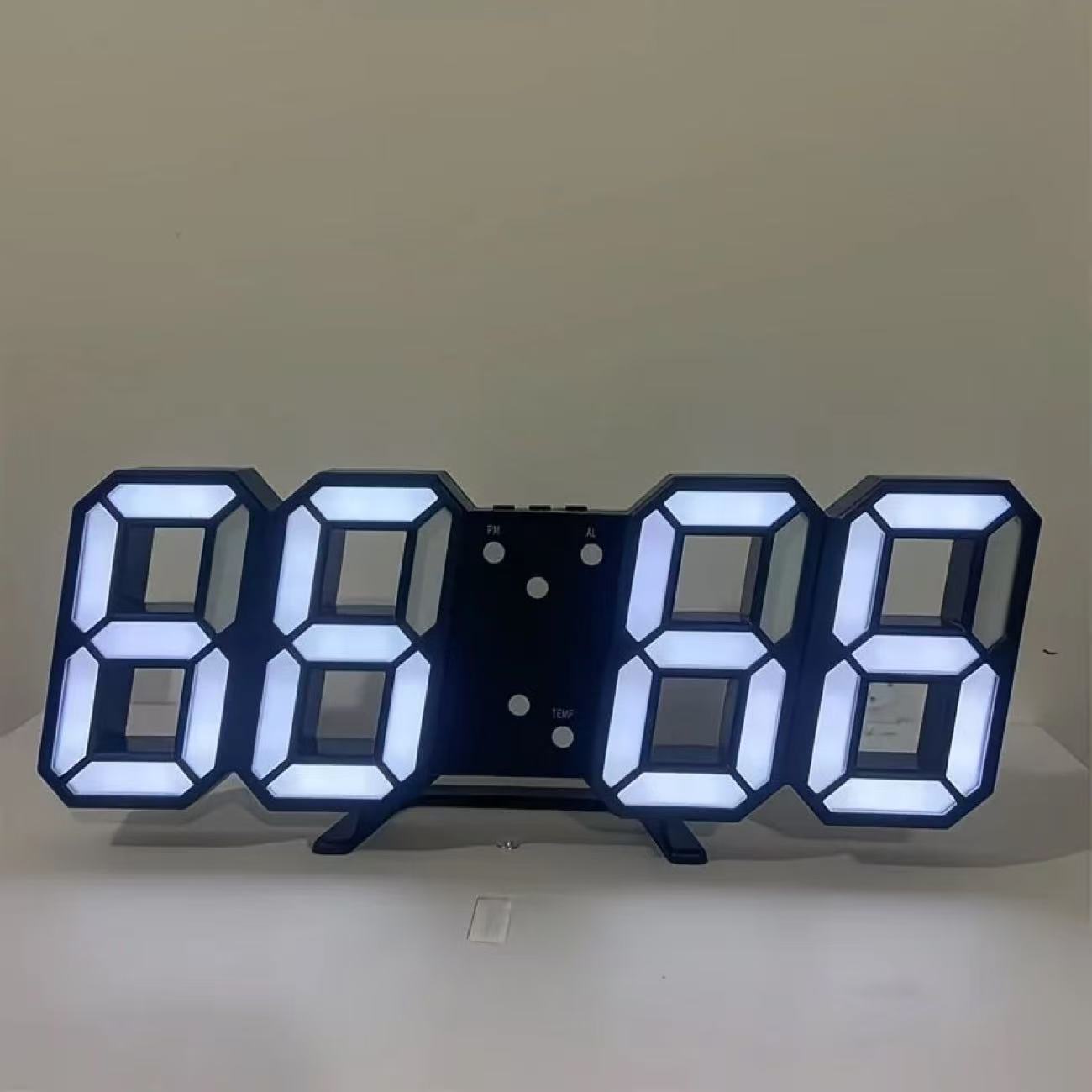 Digital alarm clock with adjustable night light brightness, simple desktop clock, wall-mounted LED electronic alarm clock