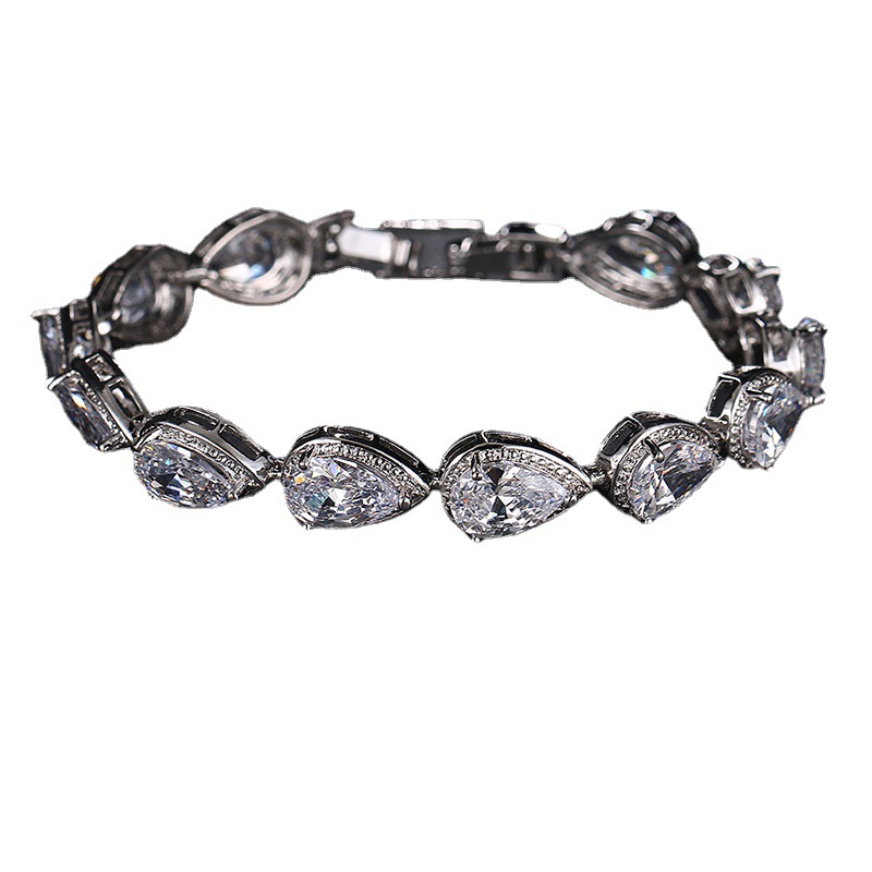 Jewelry micro-set AAA zirconia teardrop bracelet for women, bracelet, accessories