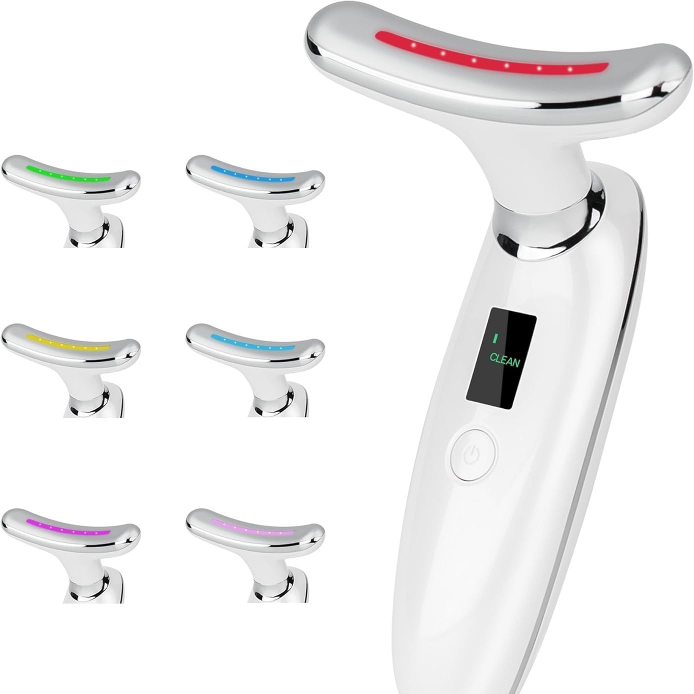 Microcurrent Neck Beauty Device Facial Seven Color Light Beauty Device Vibration导入 EMS Massage Stick Home Facial Neck Beauty Device