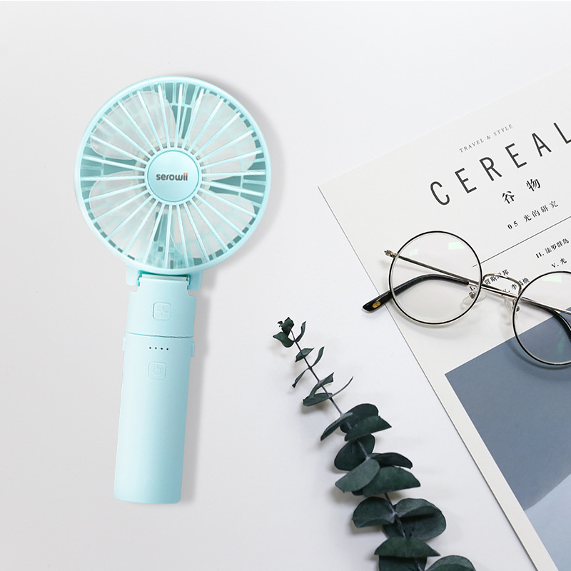 New Portable Mini Handheld Fan Foldable Large Capacity Power Bank Three-in-One Electric Fan