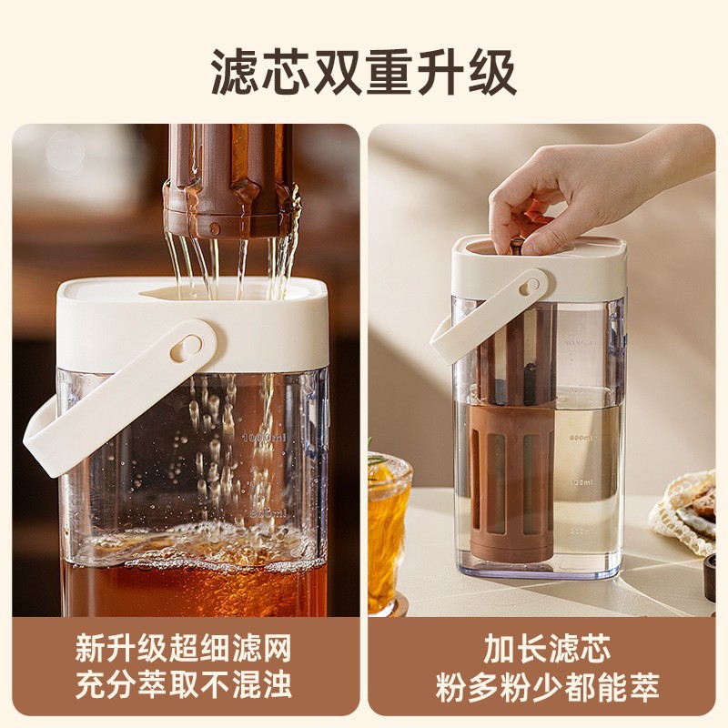 Cold Brew Coffee Maker Household Cold Brew Cup Portable Cold Brew Fruit Tea Pot Large Capacity Refrigerator Cold Water Jug Cold Brew Bottle Ice Brew