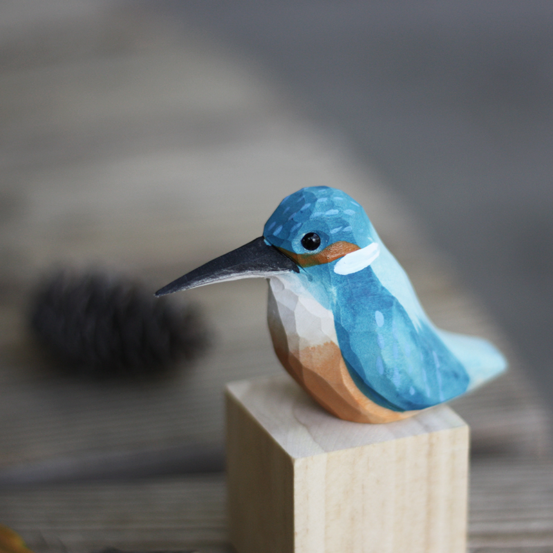 5ZW Fat Bird Wood Carving Small Bird Birthday Gift Small Fat Bird Pure Handmade Solid Wood Desktop Ornament