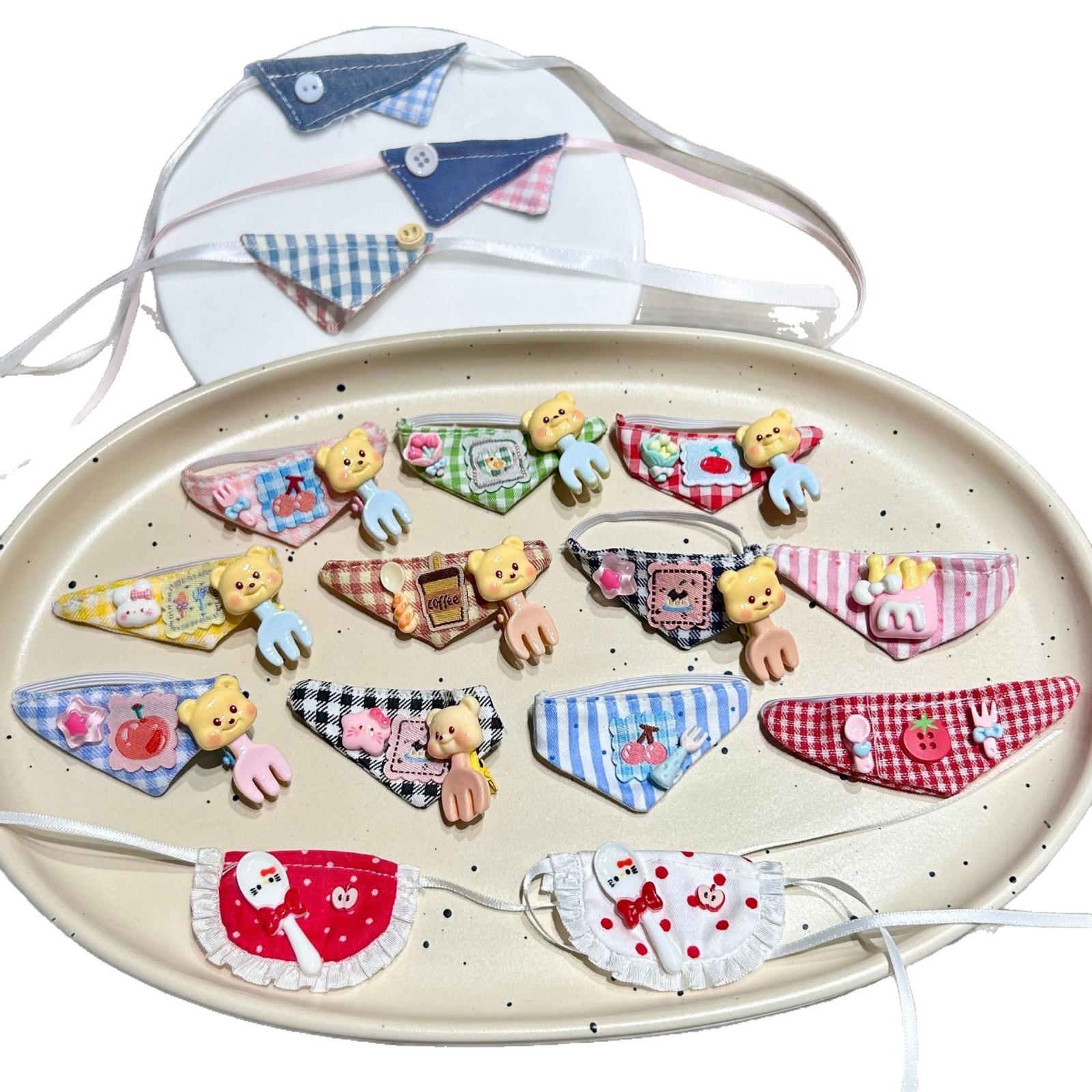 13cm self-mocking bear bib 10cm doll bib nagano cotton doll triangle scarf bib