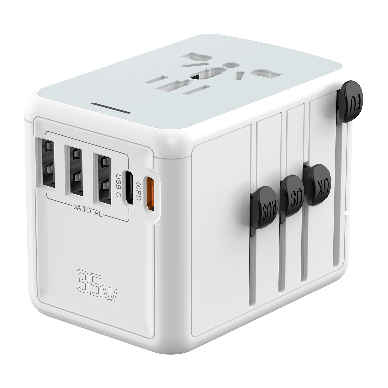 New PD35W Fast Charging Converter Socket 3A2C Travel Abroad Charging Adapter Plug