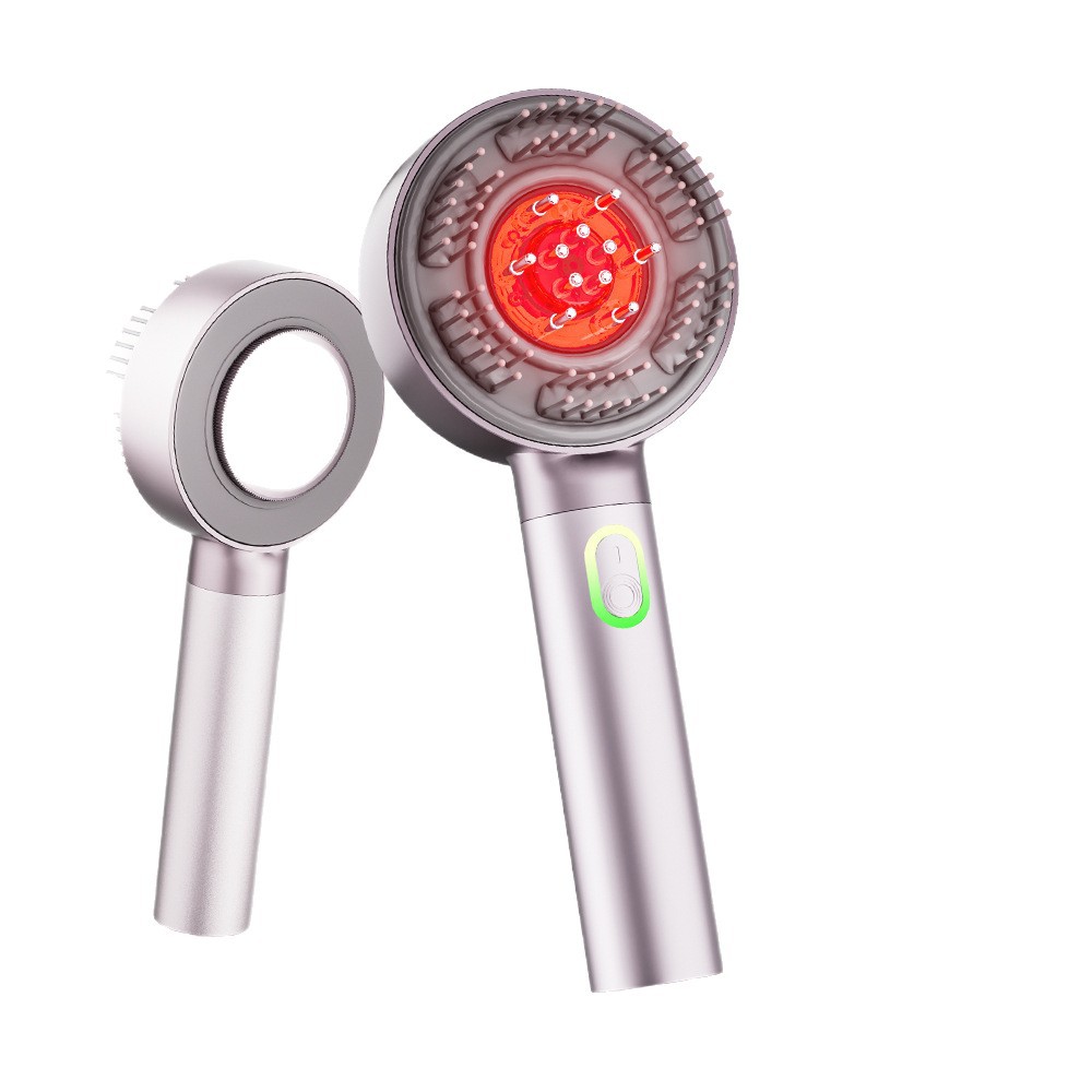 Head Massage Instrument Scalp Applicator Conduction Comb Kneading Electric LED Red Light EMS Hair Care Essential Oil Comb