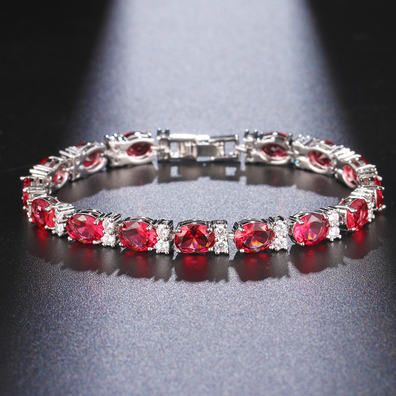 Oval zircon bracelet multicolor optional bracelet simple bridal party gift