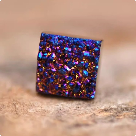 紫色正方形8mm一对（两只价）