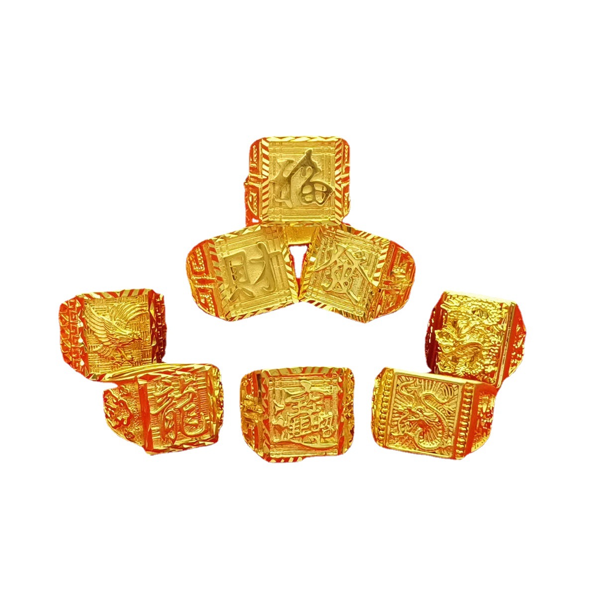 Vietnam sand gold open men's ring yellow domineering wealth dragon horse one color imitation gold jewelry