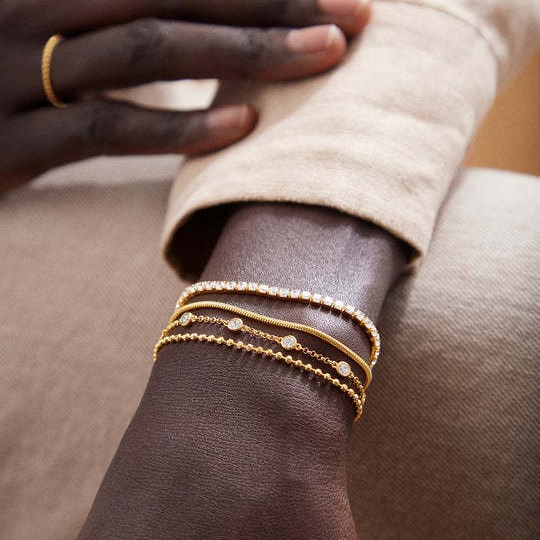 Custom Stacking Layering Bracelet for Fashionistas 18K Gold Plated