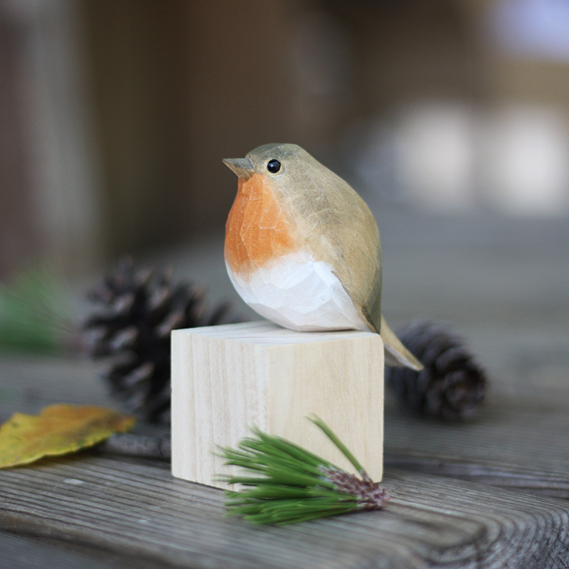 5ZW Fat Bird Wood Carving Small Bird Birthday Gift Small Fat Bird Pure Handmade Solid Wood Desktop Ornament