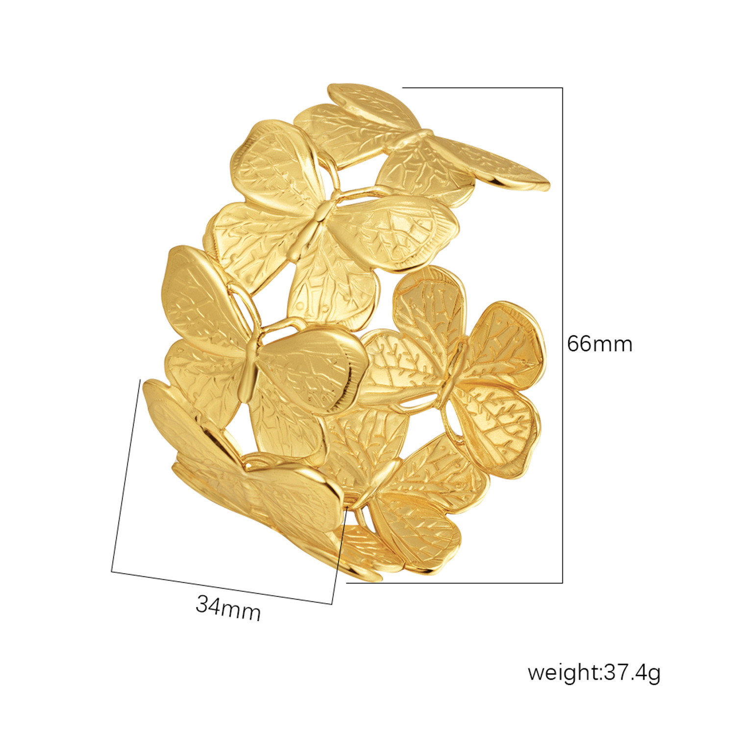 Exclusive stainless steel open bangle for women, C-shaped oil-pressed bracelet accessory