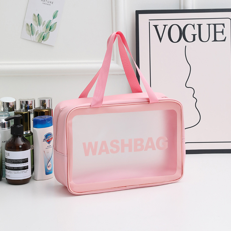 PVC Waterproof Cosmetic Bag, Portable Handheld Storage Bag, Large Capacity Toiletry Bag, Travel Storage Bag, Customizable