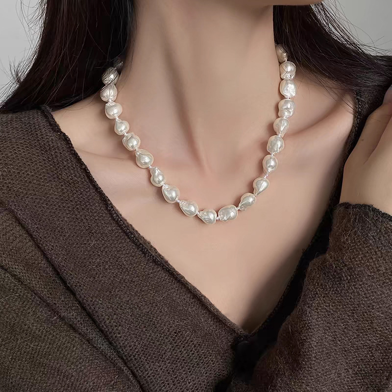 Irregular Baroque Pearl Necklace Women's Necklace Accessories Sweater Chain Jewelry