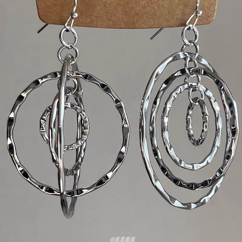 Large Hoop Earrings for Women Stud Earrings Unique Exaggerated Hoop Ear Accessories