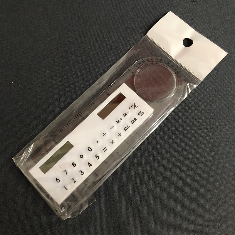 Magnifying Glass Scale Calculator Mini 8-Digit Solar Student Stationery Ultra-Thin Portable Gift Computer
