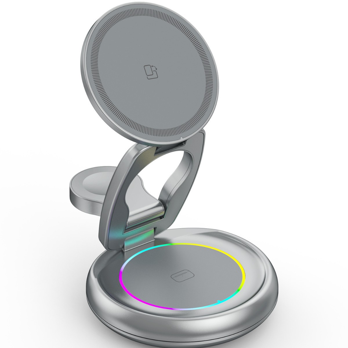 3-in-1 Wireless Charger 15W Magnetic Charger Magsafe Rotatable Foldable Desktop Wireless Charger