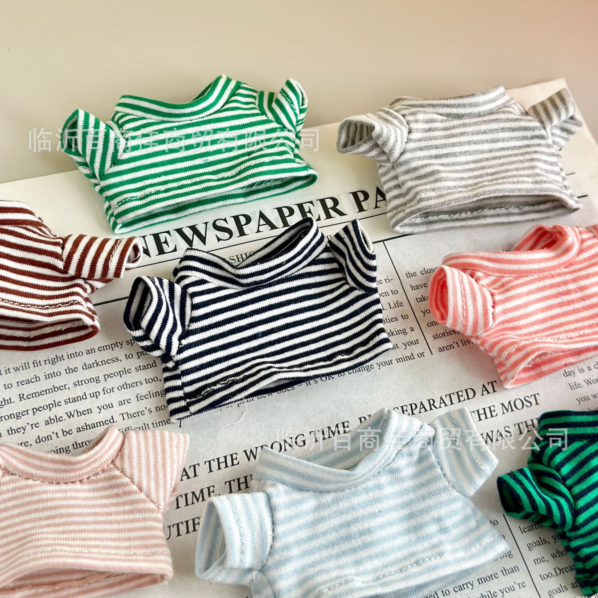 14cm striped T-shirt dog doll clothes top plush toy doll accessories clothes