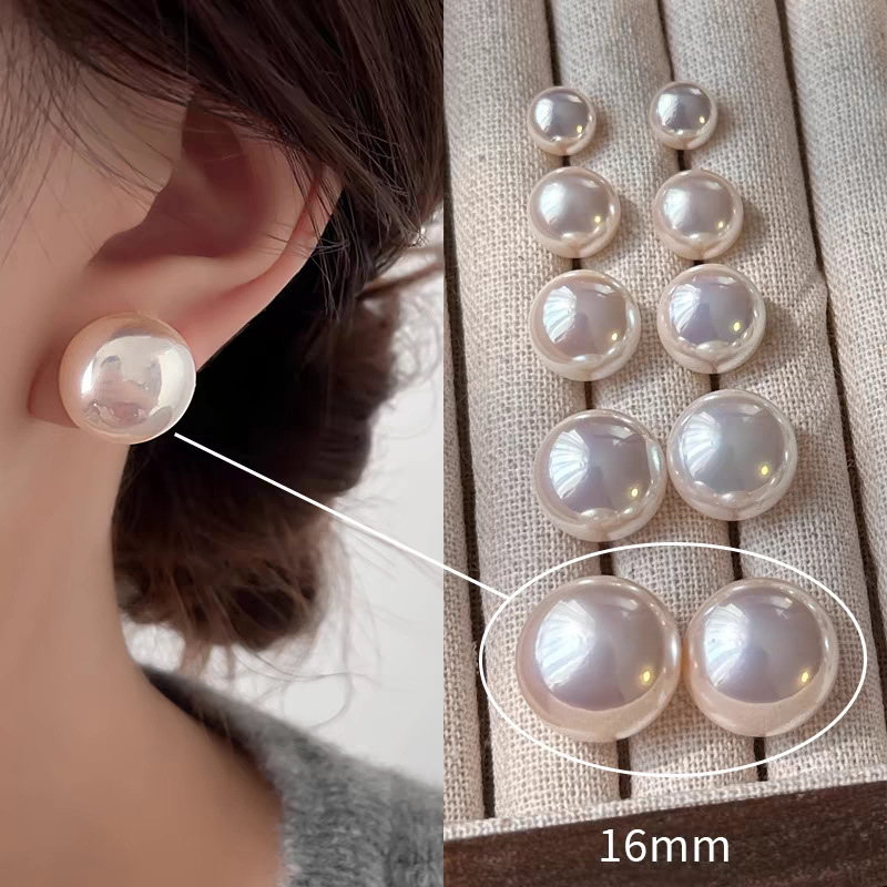 Natural freshwater pearl Chinese-style stud earrings for women 925 silver needle new ear accessories