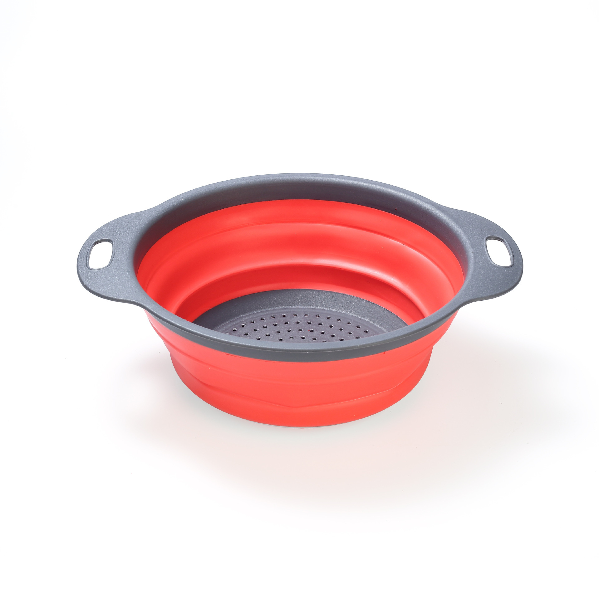 Silicone Foldable Colander Basket Round Folding Drain Basket Kitchen Tool Easy to Store Set Household Basket