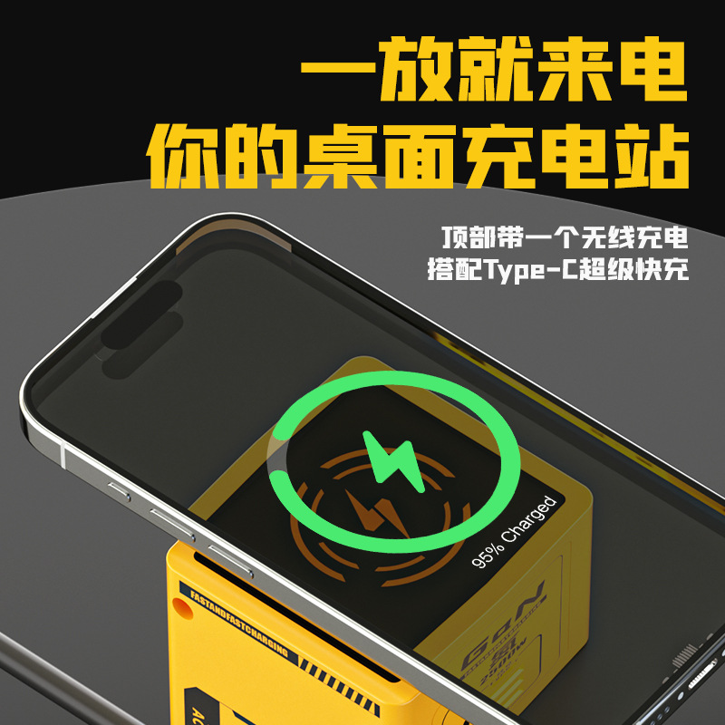 Desktop Phone Charging Station 65W GaN Wireless Charger Head Socket Phone Power Strip Wireless Charger