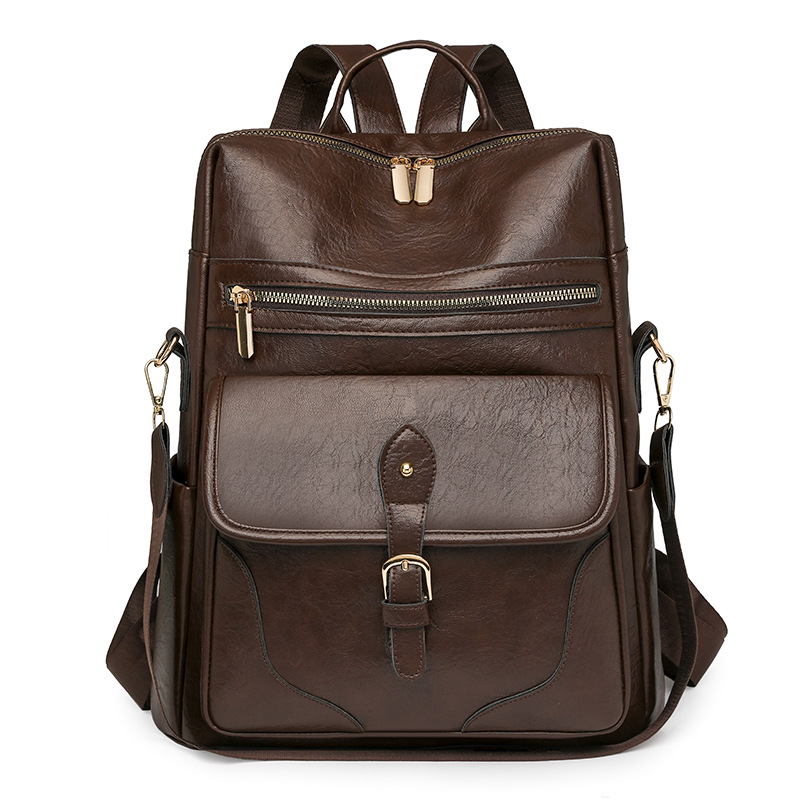 Women's Backpack 2026 New PU Soft Leather Large Capacity Business Commuter Travel Backpack