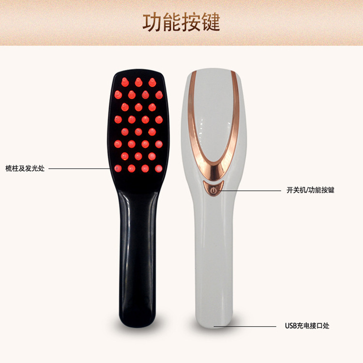 Hair Growth Comb Head Massager Anti-hair Loss Care Red Blue Light Meridian Hair Growth Electric Massage Comb Hair Care Comb Gift
