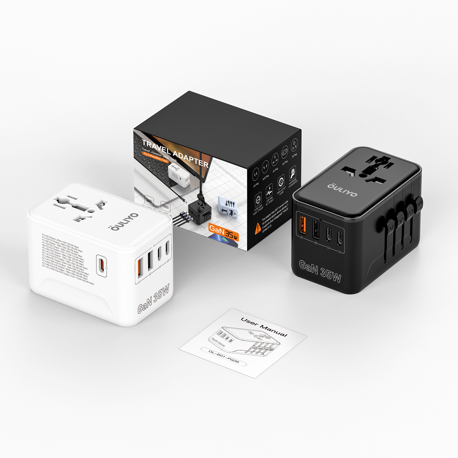 Multi-function Converter Socket GaN35W Multi-country Travel Adapter Plug Global Universal Charging Socket