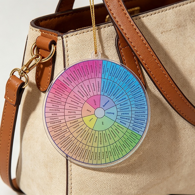Double-sided Acrylic Emotion Wheel Pendant Expression Dial Car Hanging Bag Hanging Dual-purpose Decoration