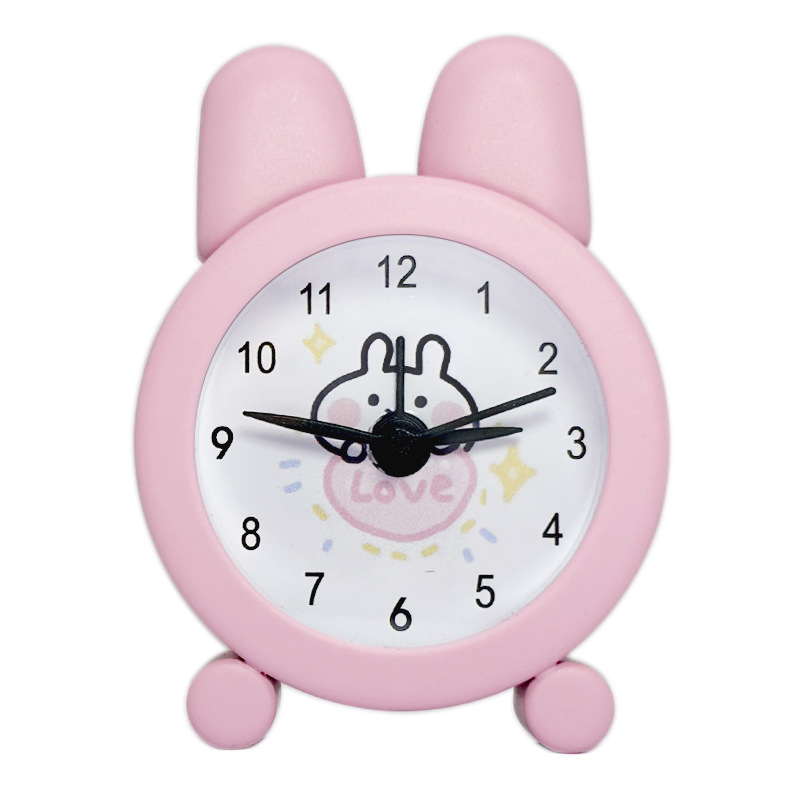 Mini Metal Small Alarm Clock Cute Rabbit Children Student Stationery Gift Alarm Clock Customizable with Logo