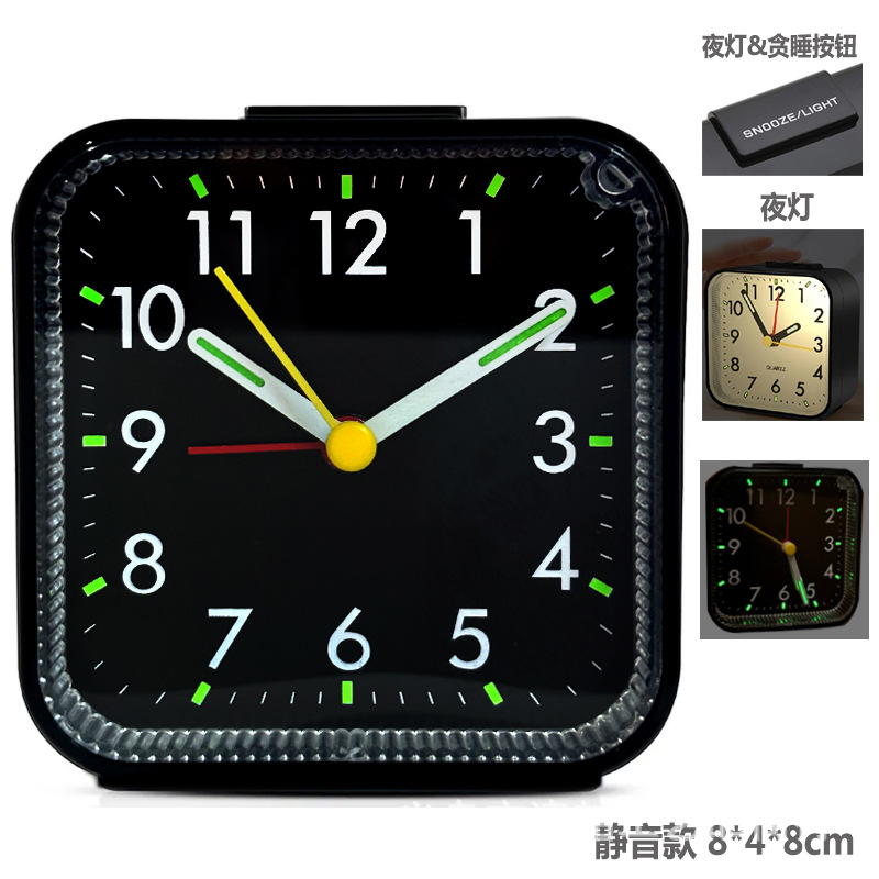 Silent Alarm Clock Unbreakable Acrylic Mirror with Snooze and Light Children Student Special Alarm Clock